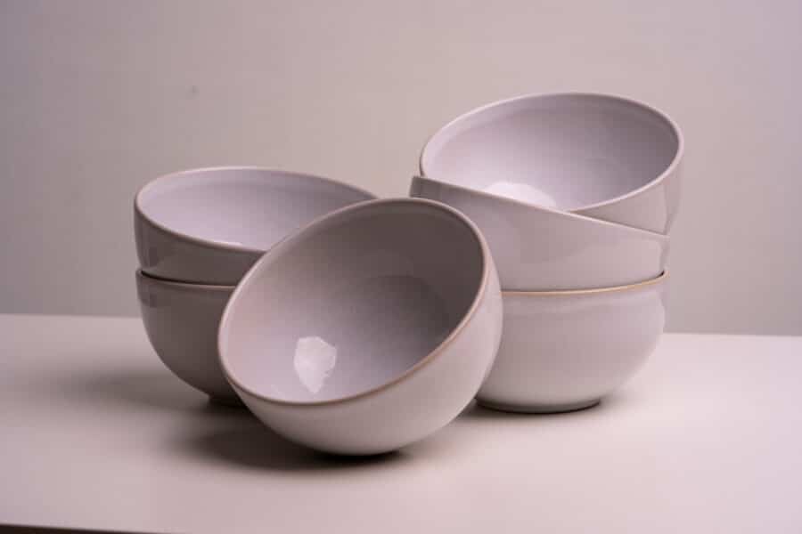 Große weiße Keramik Schüssel, Große Keramik Bowl für 6 Personen