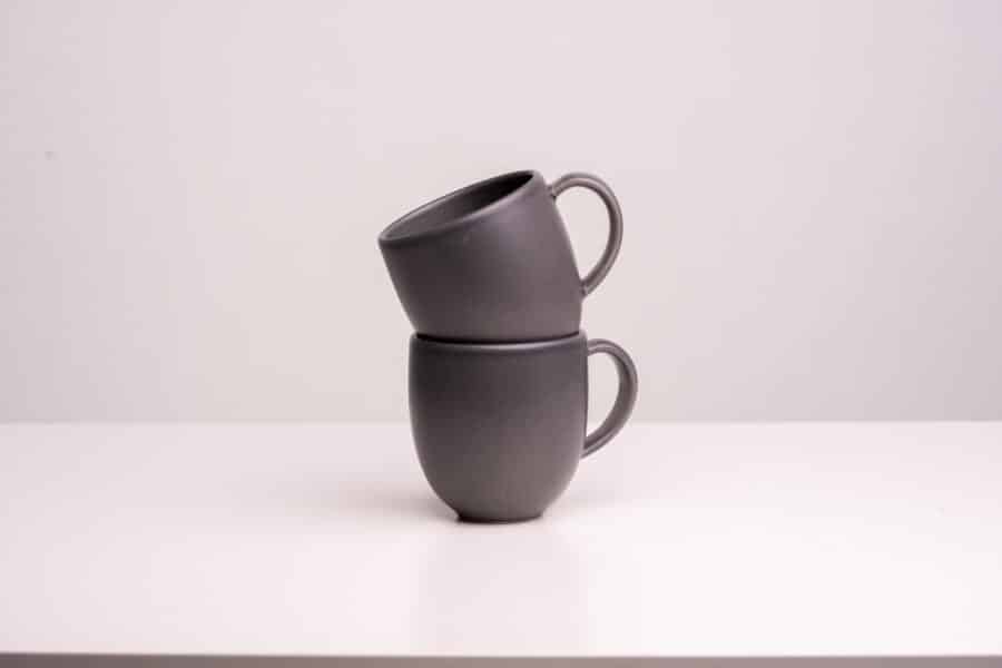 matt schwarze Tasse für 2 Personen