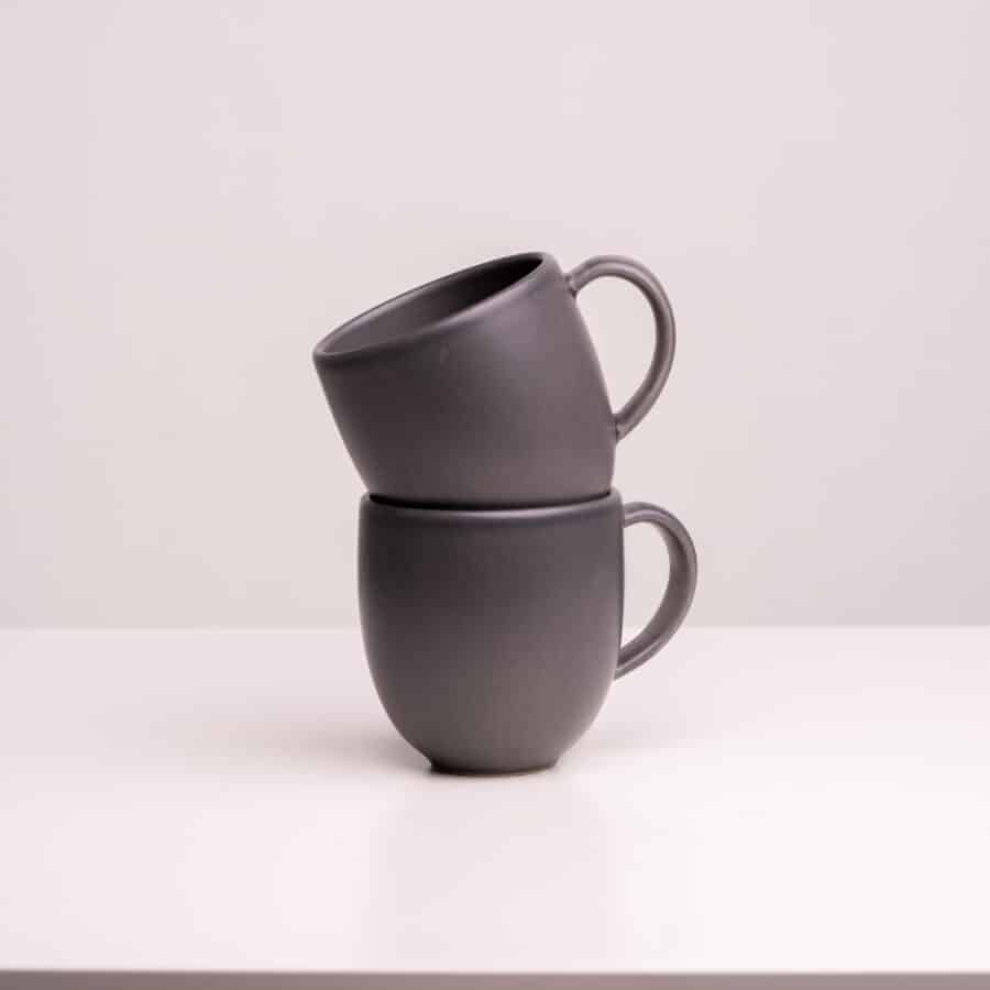 matt schwarze Tasse für 2 Personen