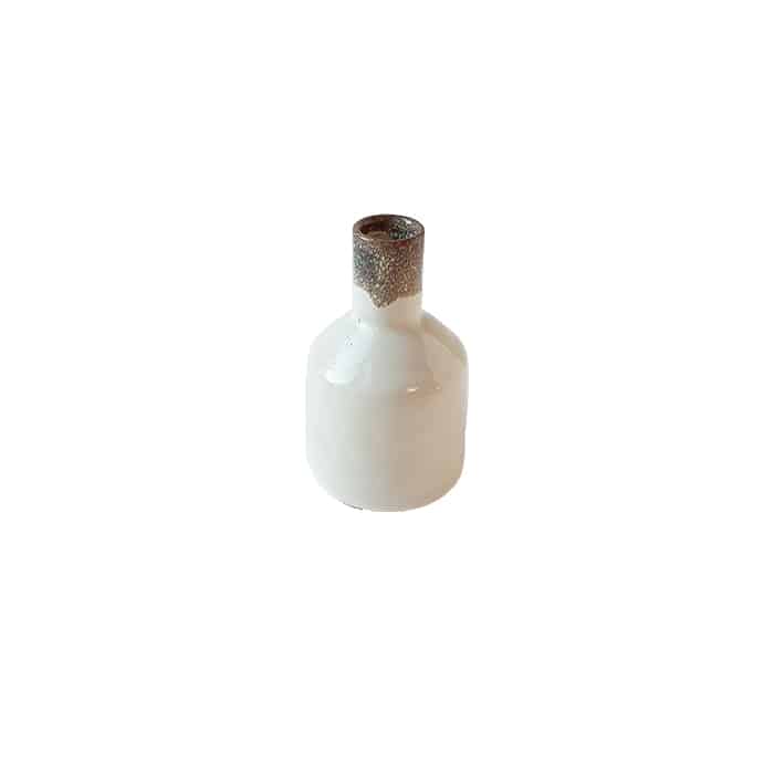 Steingut Vase auch verwendbar als Kerzenhalter für Stabkerzen