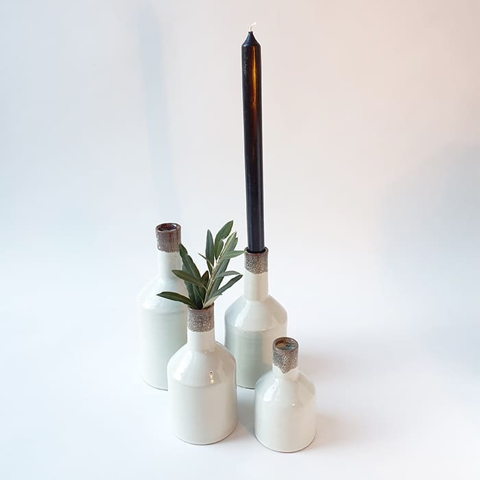 9,5 cm hohe Keramikvase für Blumen oder als Kerzenständer um dein Zimmer zu verschönenern