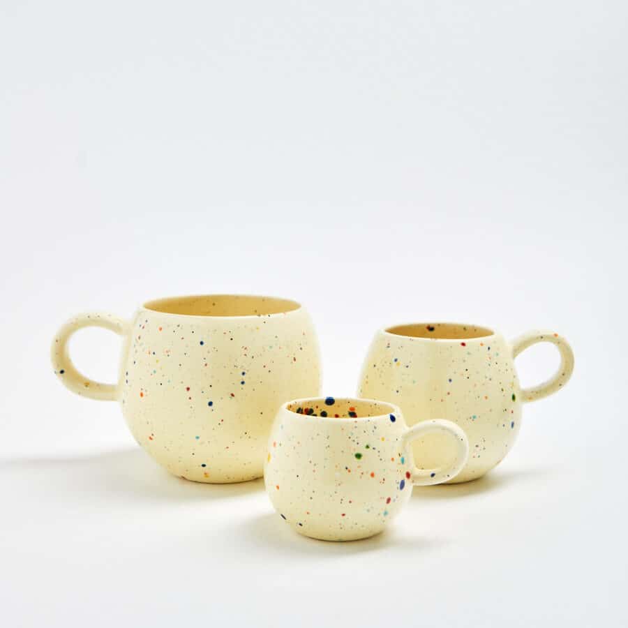 Gelbe Tasse Bauchig 500ml aus Keramik handgetöpfert